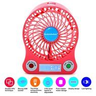 TechIntheBox LED display Portable Fan 4-inch 3 Speeds Mini USB Rechargeable Fan with LED Light Powered By Electric-powered... N21