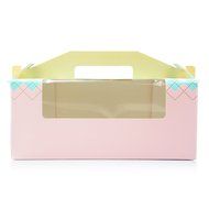 WYTD Portable Swiss Roll Cake Boxes Bakery Cake Gift Boxes With Window Pink (Pack of 4)