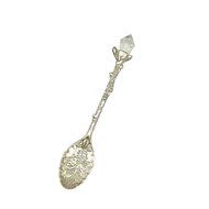 Retro Creative Coffee Scoops Stirring Spoon Sugar Spoon Tea Spoon with Fruit Fork Set of 6 (Silver)