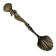 Retro Creative Coffee Scoops Stirring Spoon Sugar Spoon Tea Spoon with Fruit Fork Set of 6 (Silver) N3