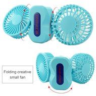 Intsun 360 Degree Rotation Mini Handheld Portable Couples Fan,Quiet Operation Desktop Fan with LED Light Dual... N9