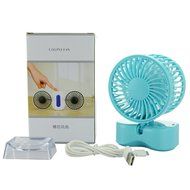 Intsun 360 Degree Rotation Mini Handheld Portable Couples Fan,Quiet Operation Desktop Fan with LED Light Dual... N10