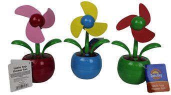 Sun &amp; Sky Table Top Flower Fan (Color Will Be Picked At Random)