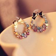 New Fashion 1pair Women Lady Elegant Crystal Rhinestone Ear Stud Earrings N3