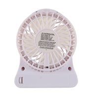 3 Speed Portable Mini USB Rechargeable Desktop Fan wih LED Light (4 inch fan size) (White) N4