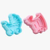 Chinatera 4x3D Baby Toys Fondant Cake Mold Biscuit Sugarcraft Cookie Plunger Cutters Tools