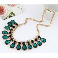 Women Crystal Charm Jewelry Pendant Chain Choker Chunky Statement Bib Necklace N2