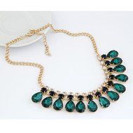 Women Crystal Charm Jewelry Pendant Chain Choker Chunky Statement Bib Necklace N3