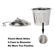 3pcs Tea Strainer Infuser for Loose Tea, 18/8 Stainless Steel, Ultra Fine Snap Mesh (3 Size Large Middle Small) N2