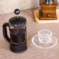 YINGMO French Press 350ml 12 oz Coffee, Espresso &amp; Tea Maker, Stainless Steel &amp; Heat Resistant Borosilicate Glass...