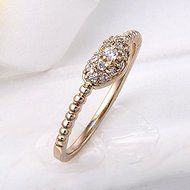 Elegant 14K Gold Filled Crystal Rings Wedding Bands Engagement Size 7 N3
