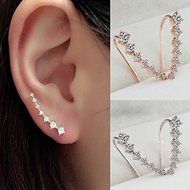 Women Fashion Rhinestone Gold Silver Crystal Earrings Ear Hook Stud Jewelry Gift N3