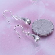 New Women 925 Sterling Silver Plated Water-drop Dangle Earring Studs Jewelry N4