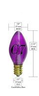 7 Watt C7 Transparent Outdoor Patio Party Christmas Novelty Replacement Bulbs, 25 Pack (Red) N2