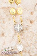 Silver Gold Jerusalem Crosses Rosary Metal Beads Catholic Crucifix Holy Land N4