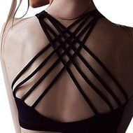 PHOTNO Women Yoga Fitness Stretch Workout Tank Top Seamless Sports Bra