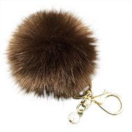AutumnFall&reg; Fluffy Faux Rabbit Fur Ball Charm Car Keychain Handbag Key Ring (# 12) N23