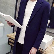 Spritech(TM) Men's New Fashion Comfort Winter Slim Fit Turndown Collar Woolen Jacket Single-Breasted Overcoat... N10