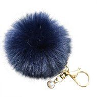 AutumnFall&reg; Fluffy Faux Rabbit Fur Ball Charm Car Keychain Handbag Key Ring (# 12) N26