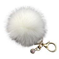 AutumnFall&reg; Fluffy Faux Rabbit Fur Ball Charm Car Keychain Handbag Key Ring (# 12) N27