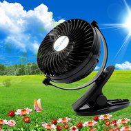 Honeyall Ajustable Clip On USB Fan Quiteness,Rechargeable Battery/USB Powered on(Black) N8