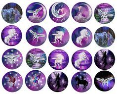 20 Mystic Unicorn and Fairies Edible Image Cookie or Cupcake Topppers (Wafer/Rice Paper)