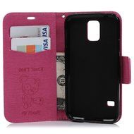 Galaxy S5 Case,Samsung Galaxy S5 Case (I9600) - Wallet Flip Stand Case Embossed Cute Bear PU Leather Case Shockproof... N18