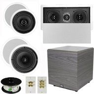 Theater Solutions 5.1 Home Theater 4 Speaker Set with Center, 12" Powered Sub and More TS5C6CL51SET6