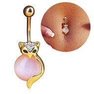 Rhinestone Crystal Fox Body Piercing Jewelry Dangle Belly Bar Button Navel Ring N3