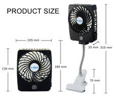 Momoday&reg; Mini Handheld Square Electrical Portable Rechargeable Fan 3 Speeds Desktop Clip-on Fan Summer Cooler... N15