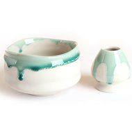 Goodwei Japanese Matcha Ceremonial Tea Bowl 15oz, 4.7 in. (no Whisk Holder, Miyuki) N3