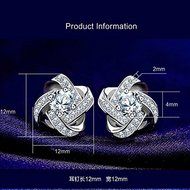 Charm Women Hot Silver Plated Ear Stud Zircon Shiny Crystal Rhinestone Earring N5