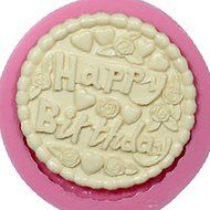 Y&amp;XL&amp;H Round Happy Birthday Fondant Silicone Mold Cake Decorating Mould Chocolate Mould Silicone Cake Design Cake...