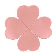 Voberry Pure Flower Clover Shaped Three-dimensional Anti-scald Silicone Coasters 1 Pc (pink)