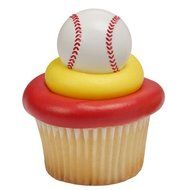 Baseball Cupcake Rings - 24 pc