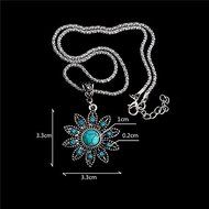 New Design Vintage Style Fashion Turquoise Flower Pendant Necklace Wholesale N2