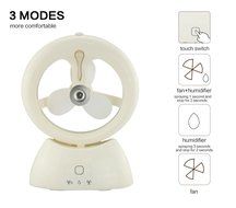 Welltop USB Handheld Humidifier Fans Rechargeable Misting fan Portable Mini fan Table Desktop Water Spray fan... N10