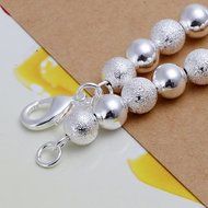 New Women 925 Sterling Silver Plated Bead Chain Bracelet Necklace Jewelry Set N4