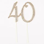 40 &amp; Fabulous Cake Topper for 40th Birthday Silver Metal Party Decoration Ideas (40 and Fabulous Silver) N6