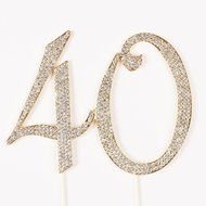 40 &amp; Fabulous Cake Topper for 40th Birthday Silver Metal Party Decoration Ideas (40 and Fabulous Silver) N7