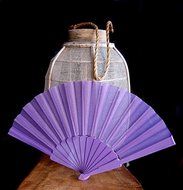 Quasimoon 9" Lavender Nylon Hand Fans for Weddings (10 Pack) by PaperLanternStore