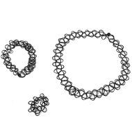 Beautiful Bead Vintage Style Tattoo Simulant Elastic Thigh Chain Band Black N14
