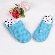 AutumnFall Women's Cozy Cotton Knitted Anti-slip House Slippers (38, Blue) N8