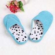 AutumnFall Women's Cozy Cotton Knitted Anti-slip House Slippers (38, Blue) N9