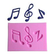 Karen Baking Music Notes Shape 3D Silicone Fondant Cake Mould Pink N2