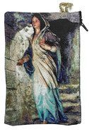 Blessed Virgin Mary Rosary Icon Pouch Tapestry Prayer Keepsake Case 5.7" N2