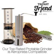 Thirst Friend MINI Manual Coffee Grinder With Free Cleaning Brush &amp; Waterproof Travel Pouch. Top Rated Portable... N2