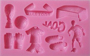 Soccer Football 9 Cav. Silicone Mold for Gum Paste, Fondant, Chocolate, Crafts