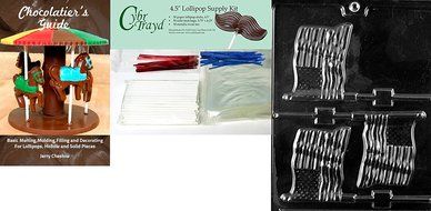 Cybrtrayd P010 Flag Lolly Chocolate Candy Mold with Exclusive Cybrtrayd Copyrighted Chocolate Molding Instructions...