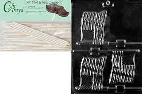 Cybrtrayd P010 Flag Lolly Chocolate Candy Mold with Exclusive Cybrtrayd Copyrighted Chocolate Molding Instructions... N2